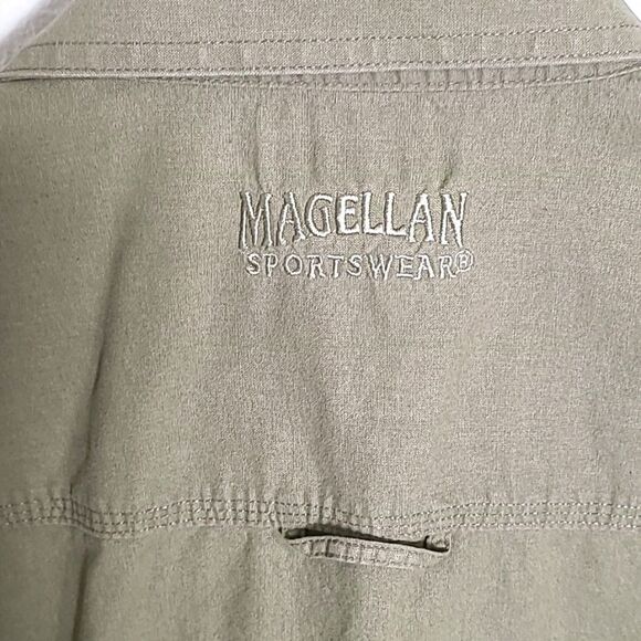 Magellan Army Green Buttondown Shirt, Short Sleeves, Size Large - Picture 5 of 5